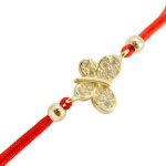 Brățară șnur roșu și Fluture aur galben cu pietre B10