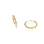 Cercei rotunzi din aur galben de 14k, cu zirconii albe C470 - imagine 4
