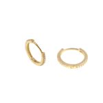 Cercei rotunzi din aur galben de 14k, cu zirconii albe C470 - imagine 2