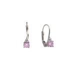 Cercei din aur alb de 14K cu zirconii roz C446