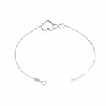 Bratara cu inimioara si simbolul infinitului din aur alb B0323 - imagine 2