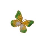 Brosa fluture colorat aur galben BR8