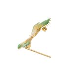 Brosa fluture colorat aur galben BR8 - imagine 2