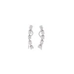 Cercei cubulete pe lob cu cristale din zirconiu din aur alb C521 - imagine 4