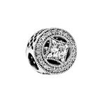 Charm din argint rotund cu cristale zircon  CH10 - imagine 2