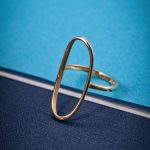 Inel minimalist oval din aur de 14k I0209