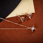 Set aur rose lănțișor cu pandantiv și cercei S96 - imagine 2