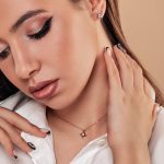 Set aur rose lănțișor cu pandantiv și cercei S96