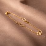 Brățară din aur cu zale și inimioare B368