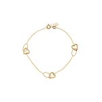 Brățară din aur cu zale și inimioare B368 - imagine 3