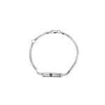 Brățară din aur alb cu plăcuță îngustă B364 - imagine 3