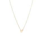 Set din aur lănțișor cu pandantiv și cercei steluțe S114 - imagine 4