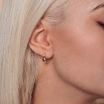 Set din aur cercei și lănțișor cu pandantiv cu quartz fumuriu S125 - imagine 4