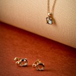 Set din aur cercei și pandantiv cu blue london topaz S124