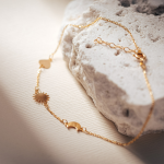 Brățară din aur cu inimă, soare și lună B378