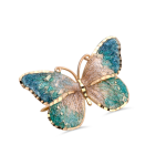 Broșă fluture din aur galben BR10 - imagine 3