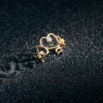 Inel inimioare din aur galben I263