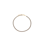 Brățară tennis de picior din aur galben cu pietricele negre B0423 - imagine 3