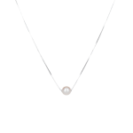 Lănțișor din aur alb cu perlă L0237 - imagine 2