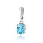 Pandantiv Aur 14K cu Topaz 0.90 ct si Diamante - imagine 3