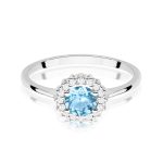 Inel Aur 14K cu Topaz Albastru 0.50 ct si Diamante Naturale 0.14 ct - imagine 6