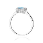 Inel Aur 14K cu Topaz Albastru 0.50 ct si Diamante Naturale 0.14 ct - imagine 7