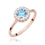 Inel Aur 14K cu Topaz Albastru 0.50 ct si Diamante Naturale 0.14 ct - imagine 9