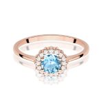 Inel Aur 14K cu Topaz Albastru 0.50 ct si Diamante Naturale 0.14 ct - imagine 10