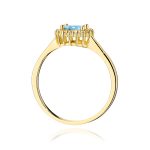 Inel Aur 14K cu Topaz Albastru 0.50 ct si Diamante Naturale 0.14 ct - imagine 3