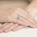 Inel Aur 14K cu Topaz Albastru 0.90 ct si Diamante Naturale 0.12 ct - imagine 8