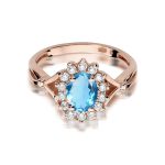 Inel Aur 14K cu Topaz Albastru 0.50 ct si Diamante Naturale 0.12 ct - imagine 10