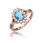 Inel Aur 14K cu Topaz Albastru 0.90 ct si Diamante Naturale 0.12 ct - imagine 9