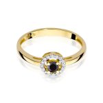 Inel Aur 14K W238 Diamant Negru 0.12ct - imagine 2