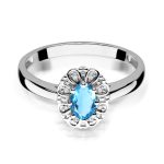 Inel Aur 14K cu Topaz Albastru 0.50 ct si Diamante Naturale 0.06 ct - imagine 6