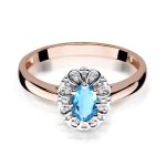 Inel Aur 14K cu Topaz Albastru 0.50 ct si Diamante Naturale 0.06 ct - imagine 10