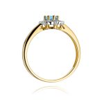 Inel Aur 14K cu Topaz Albastru 0.50 ct si Diamante Naturale 0.06 ct - imagine 3