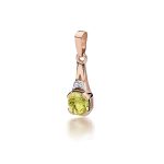 Pandantiv Aur 14K Z0040 Peridot 1.00ct Diamant 0.005ct - imagine 3