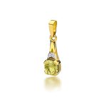 Pandantiv Aur 14K Z0040 Peridot 1.00ct Diamant 0.005ct