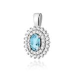 Pandantiv Aur 14K cu Topaz Albastru 0.50 ct si Diamante Naturale 0.19 ct - imagine 3