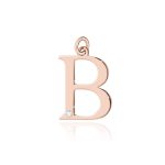 Pandantiv Aur 14K cu Diamant Natural 0.005 ct Litera B 10x8 mm - imagine 3