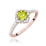 Inel Aur 14K cu Peridot 0.60 ct si Diamante Naturale 0.13 ct - imagine 9