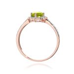 Inel Aur 14K cu Peridot 0.60 ct si Diamante Naturale 0.13 ct - imagine 11