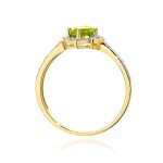 Inel Aur 14K cu Peridot 0.60 ct si Diamante Naturale 0.13 ct - imagine 3