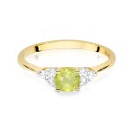 Inel Aur 14K cu Peridot 0.60 ct si Diamante 0.18 ct - imagine 2