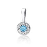 Pandantiv Aur 14 K Topaz 0.15 ct si diamante - imagine 5