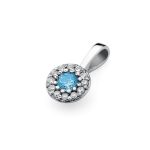 Pandantiv Aur 14 K Topaz 0.15 ct si diamante - imagine 6