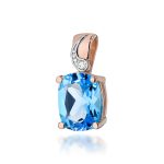 Pandantiv Aur 14K cu Topaz Albastru 2.40ct si Diamante - imagine 5