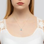 Pandantiv Aur 14K cu Topaz Albastru 2.40ct si Diamante - imagine 4