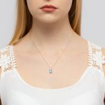 Pandantiv Aur 14K cu Topaz Albastru 2.40ct si Diamante - imagine 6