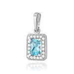 Pandantiv Aur 14K cu Topaz  0.60 ct si Diamante 0.10 ct - imagine 2